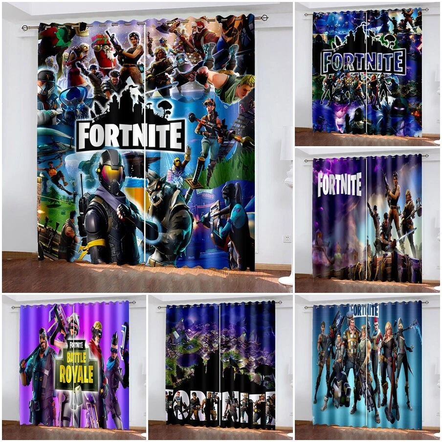 3D Kids Game Curtains Bedroom Pair Thick Thermal Blackout Ring Top Eyelet Gift
