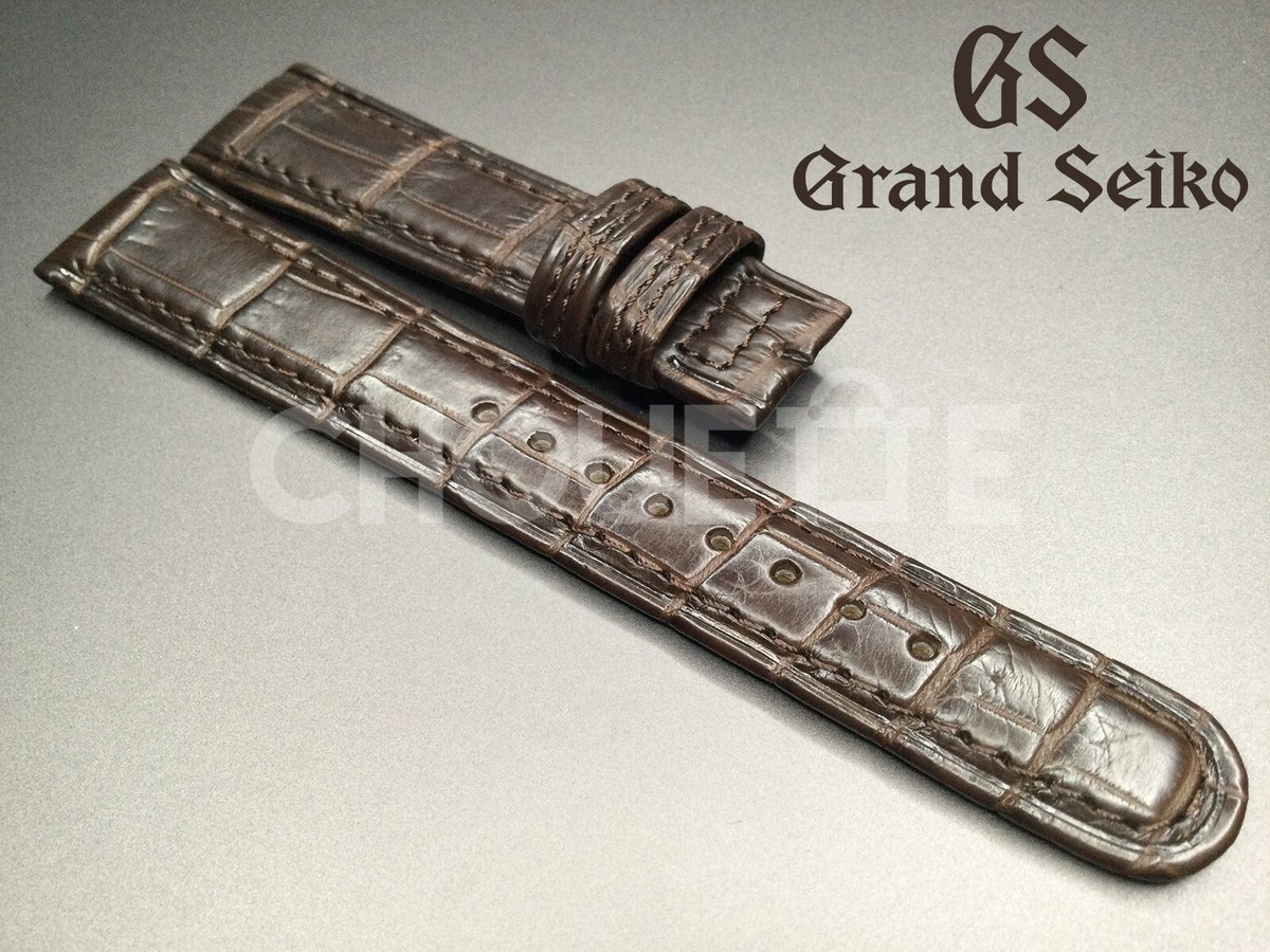 OEM Grand Seiko 18mm Brown Crocodile Leather Band Strap GS SBGX009