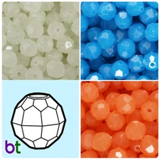 BeadTin Glow 12mm Faceted Round Craft Beads (180pcs) - Color choice