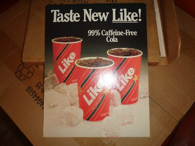 Like Cola VINTAGE LIKE COLA CARDBOARD POINT OF SALE DISPLAY W/EASEL BRAND NEW NOS ...