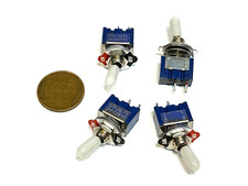 4 Pack white Cap Mini toggle switch on/off MTS-101 2pin spst dc 6a 12v 6mm B12