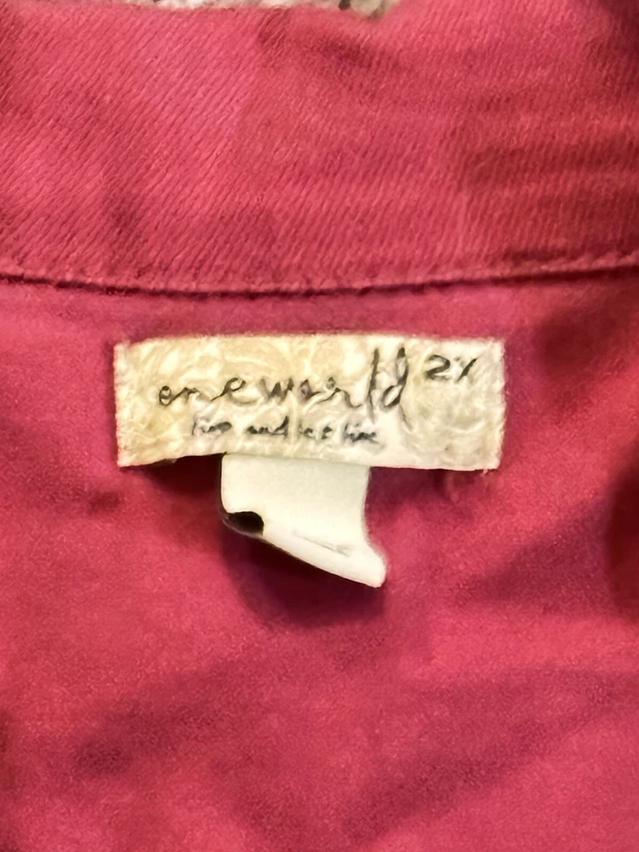 Chaqueta vaquera roja para mujer talla 2X usada en excelente estado por One World Foto 3 de 3