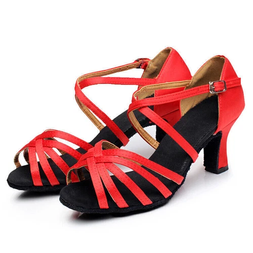 Neu Damen 5 cm Absatz Lateintanschuhe, Salsa, Latein Tanzschuhe, Ballroom DE* - Bild 8 von 28