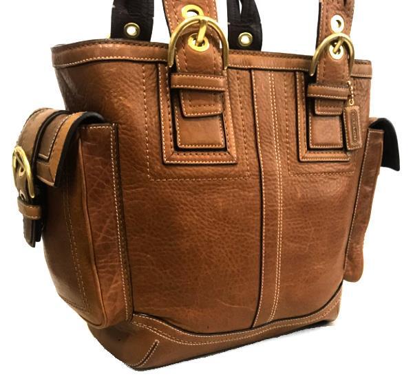 NICE Coach SOHO Tobacco Whiskey Pebbled Leather LG Pocket