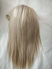 16'' Highlight Brown Blonde Wig With Bangs 13x4 Lace Frontal Human Hair Wig