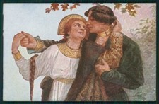 Artist Signed Solomko Russia Russian Couple Lady TSN serie 74 cartolina TC1761