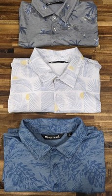  3 Travis Matthew Short Sleeve Size L  Men s Golf Shirts Cotton Blend Tropical 