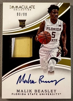 Malik Beasley 2016 Panini Immaculate Collegiate NCAA RPA #65 Florida State /99
