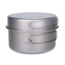 Outdoor 750ml - 2900ml Titanium Pot with Lid Folding Bail Handle Camping Hiking