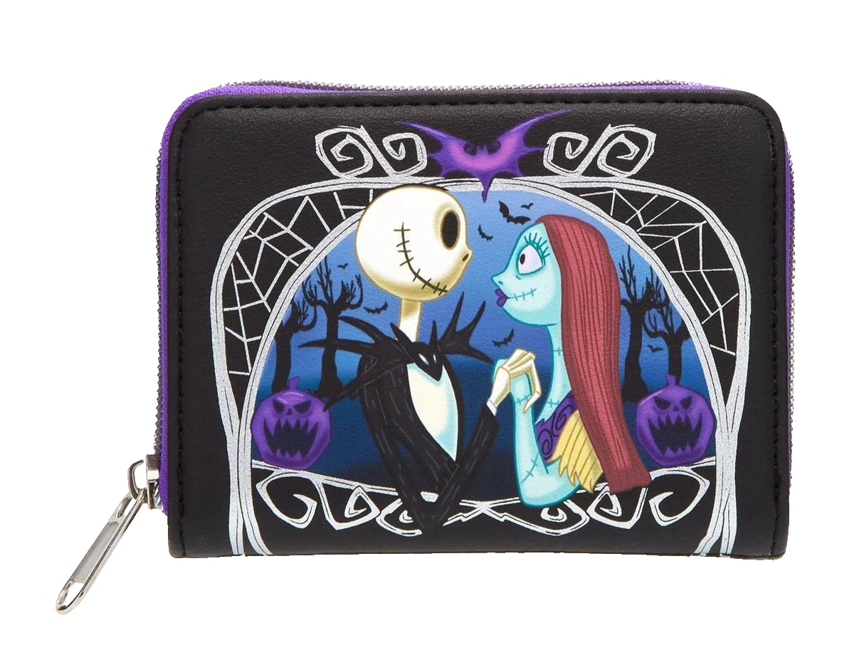 Disney The Nightmare Before Christmas Jack & Sally Wallet - Black & Purple Goth Jack Skellington and Sally wallet with vegan... | Depop main image 2