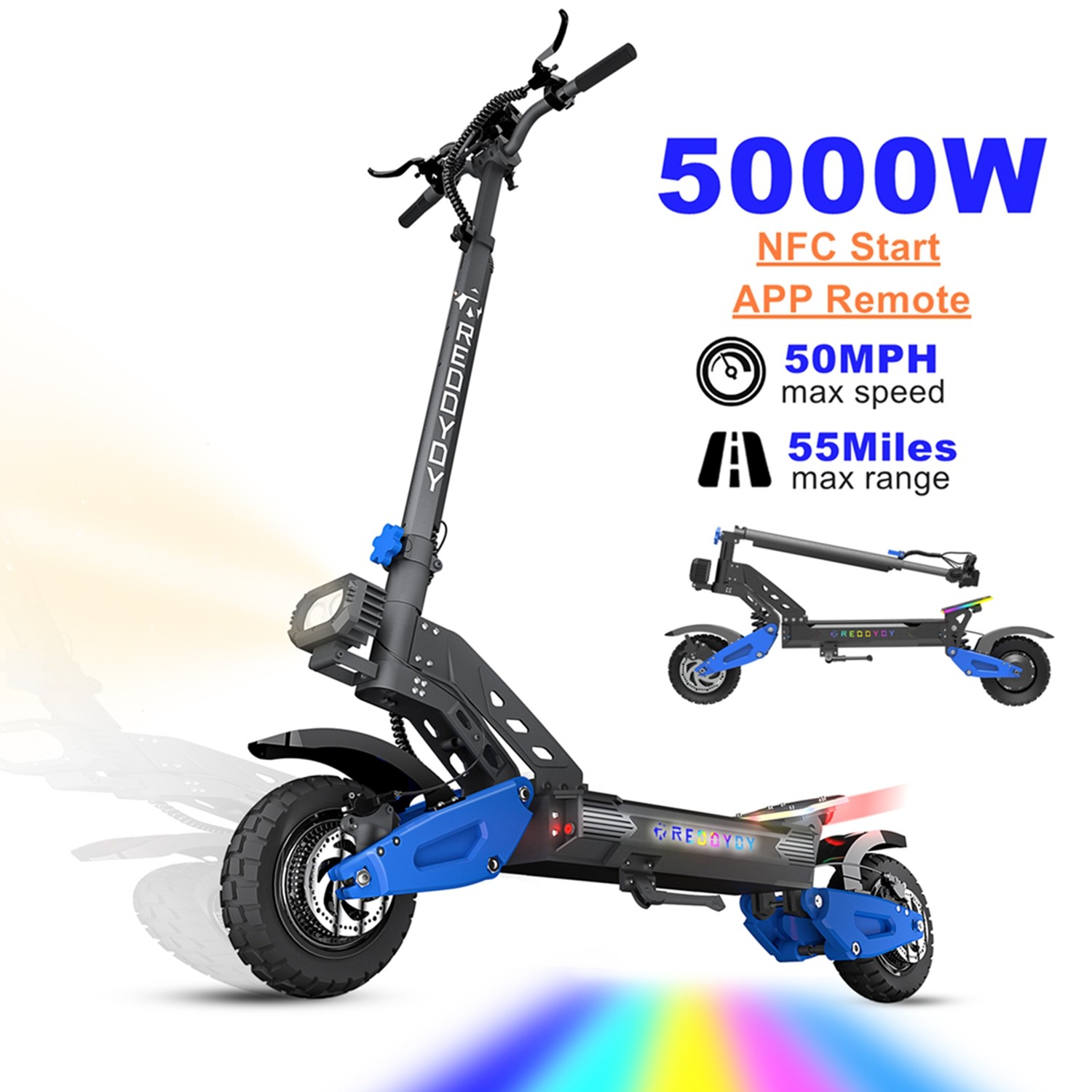 Dual Motor 5000W Electric Scooter 50MPH 55Mi Off-Road NFC St
