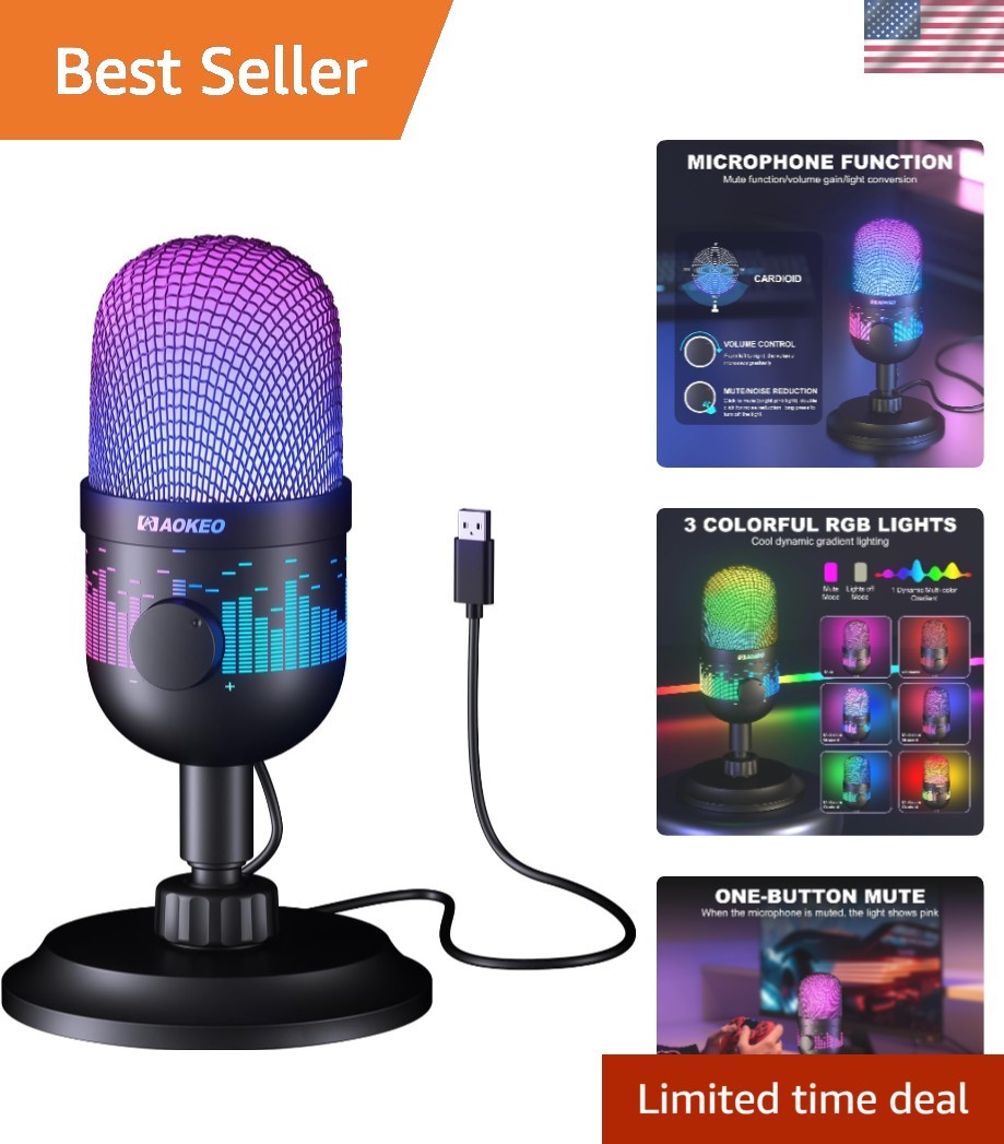 Professional USB Microphone with 192kHz Sound - Perfect for 