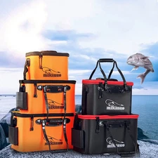 EVA Portable Fishing Bag Folding Thicken Live Fishing Box Tank Bucket Camping