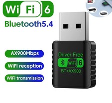 WiFi 6 USB Adapter AX900 Dual Band 2.4G/5GHz BT 5.4 Dongle for PC Win10/11