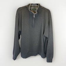 Orvis Mens 1/4 Zip Pullover Sweater Sweatshirt XLarge Mock Neck 100 Cotton Gray