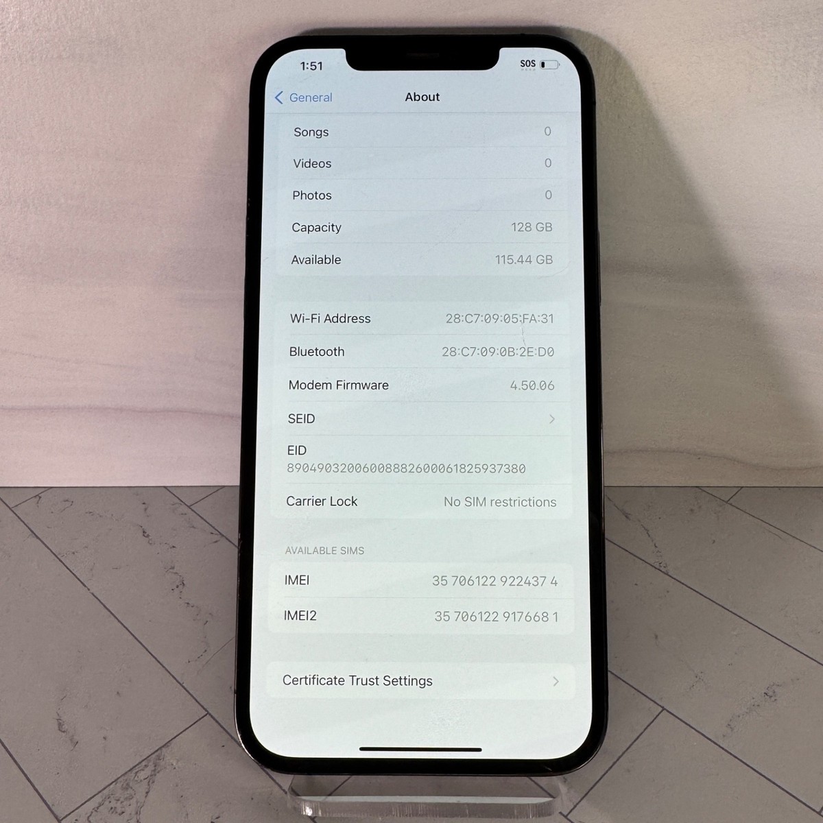 Cracked Screen LCD + Back Apple iPhone 12 Pro Max 128GB Graphite