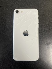 White Replacement Back Glass Cover Housing Frame For iPhone SE 2020 2nd Cracked