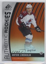 2017 SP Game Used Authentic Rookies Orange Rainbow /114 Anton Lindholm #154 2a8