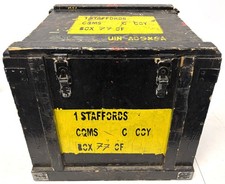 British Military Issue 1 Staffords CQMS C COY Large Wooden Empty Ammo Box
