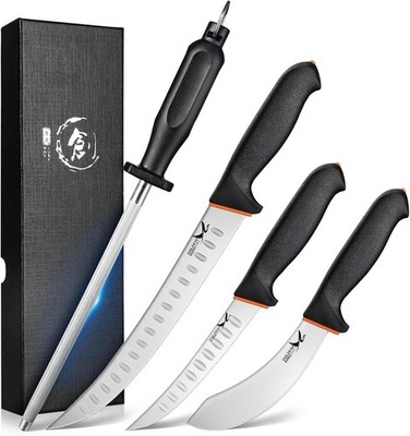 Butcher Knife Set 4 Piece Professional BBQ Meat Cutting Kitchen Tools