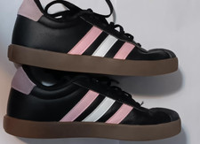 Adidas VL Court 3.0 GS Core Black / True Pink 4.5 Suede Cushioned Regular fit
