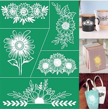 Alinacutle Sunflower Reusable Silk Screen Stencils, Self-Adhesive Silkscreen ...