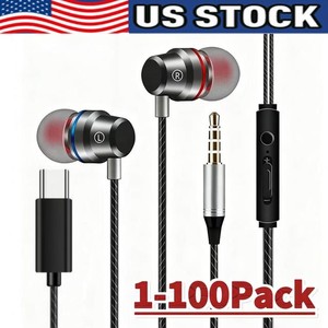 HIFI Bass Stereo écouteurs filaires casque d'écouteur dans l'oreille 3.5mm USB-C Lot