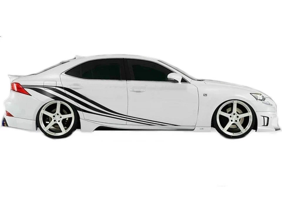 Calcomanía de vinilo gráfica de rayas de carreras para coche Lexus IS250 IS300 puerta lateral Foto 3 de 4