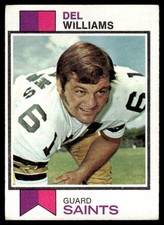 1973 Topps DEL WILLIAMS #277 New Orleans Saints Rookie RC corner wear