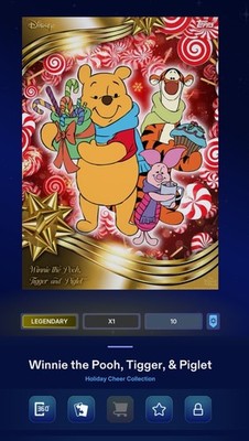 Topps Disney Collect Pooh Tigger Legendary 10cc LE Gold Candy Cane {DIG1TAL}
