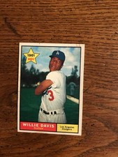 Willie Davis Rookie 1961 Topps Baseball Card. rookie card picture