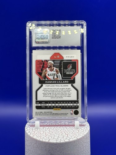 2021-22 Panini Prizm DAMIAN LILLARD #116 RED ICE PRIZM Portland Trail Blazers - Foto 2 di 2