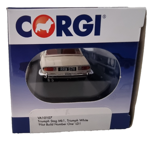 Early Triumph Stag Hard Top 1970 White Corgi Vanguards 1/43 Scale Model VA10107 - Picture 13 of 15
