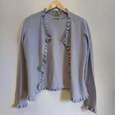 Pure Collection Cardigan Jumper Twinset Cashmere Cornflower Blue Size 10