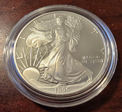 1995-P American Silver Eagle Proof Coin 1 Oz - Key Date - Mirror