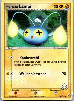 Pokémon Lampi 49/95 EX Team Magma vs Team Aqua 2005 Deutsch