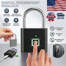 Smart Fingerprint Padlock Waterproof USB Rechargeable Keyless Lock