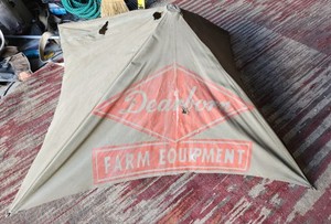 Vintage Ford Dearborn Farm Tractor Canvas Umbrella Canopy Advertising 