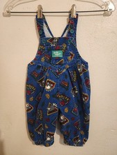 Vintage Oshkosh B Gosh Coruroy Overalls Size 3/6 Months Outdoor Camping Printed