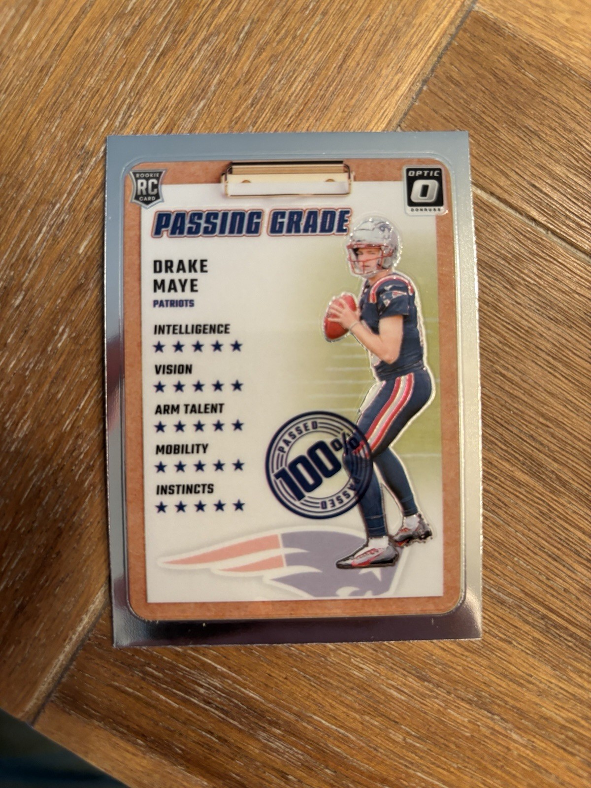 Drake Maye 2024 Panini Donruss Optic Passing Grade Rookie Insert #4 Patriots