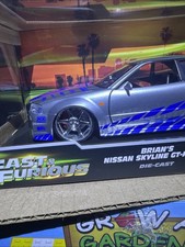 Jada Tys Fast Furious Brian's Nissan Skyline GT-R R34 Die Cast Car - Silver
