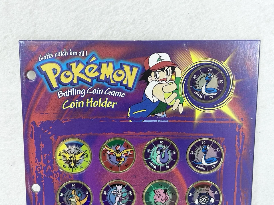 批量 17 件 孩之宝 1999 年 Pokémon Battling 硬币 游戏硬币 带持有人 复古 罕见 — 第 2/4 张图片