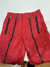 Vintage 80s Bugle Boy USA Nylon Parachute Pants Red Black Rare Sz 28