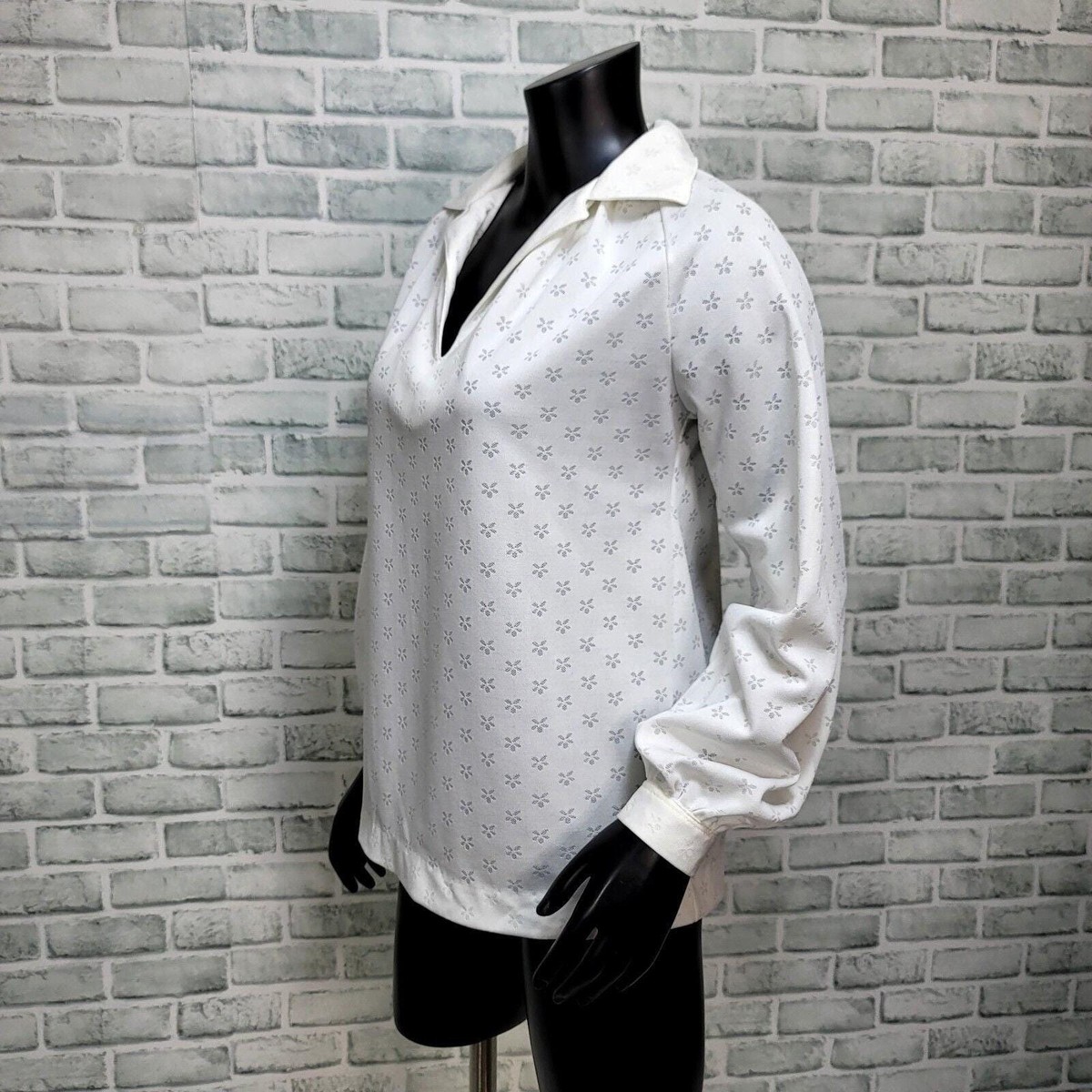 Vintage Alex Colman White Burnout Floral Tunic Blouse Pullover Top Cottagecore View 4