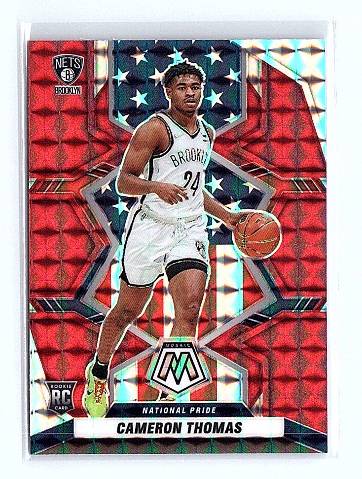 2021-22 Panini Mosaic National Pride Red Cameron Thomas #255 Rookie Card RC