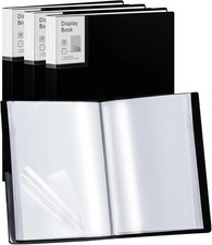 Folder with Plastic Sleeves 4 Pack 9"x12" Black Portfolio 9x12-4