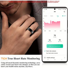 Smart Fitness Ring for Women  Men   Health Tracker w/ Sleep Monitor  Bluetooth