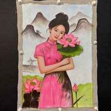 Chinese Hand Painted Canvas Oil Painting Beautiful Woman By Leng Jun 冷军 20708