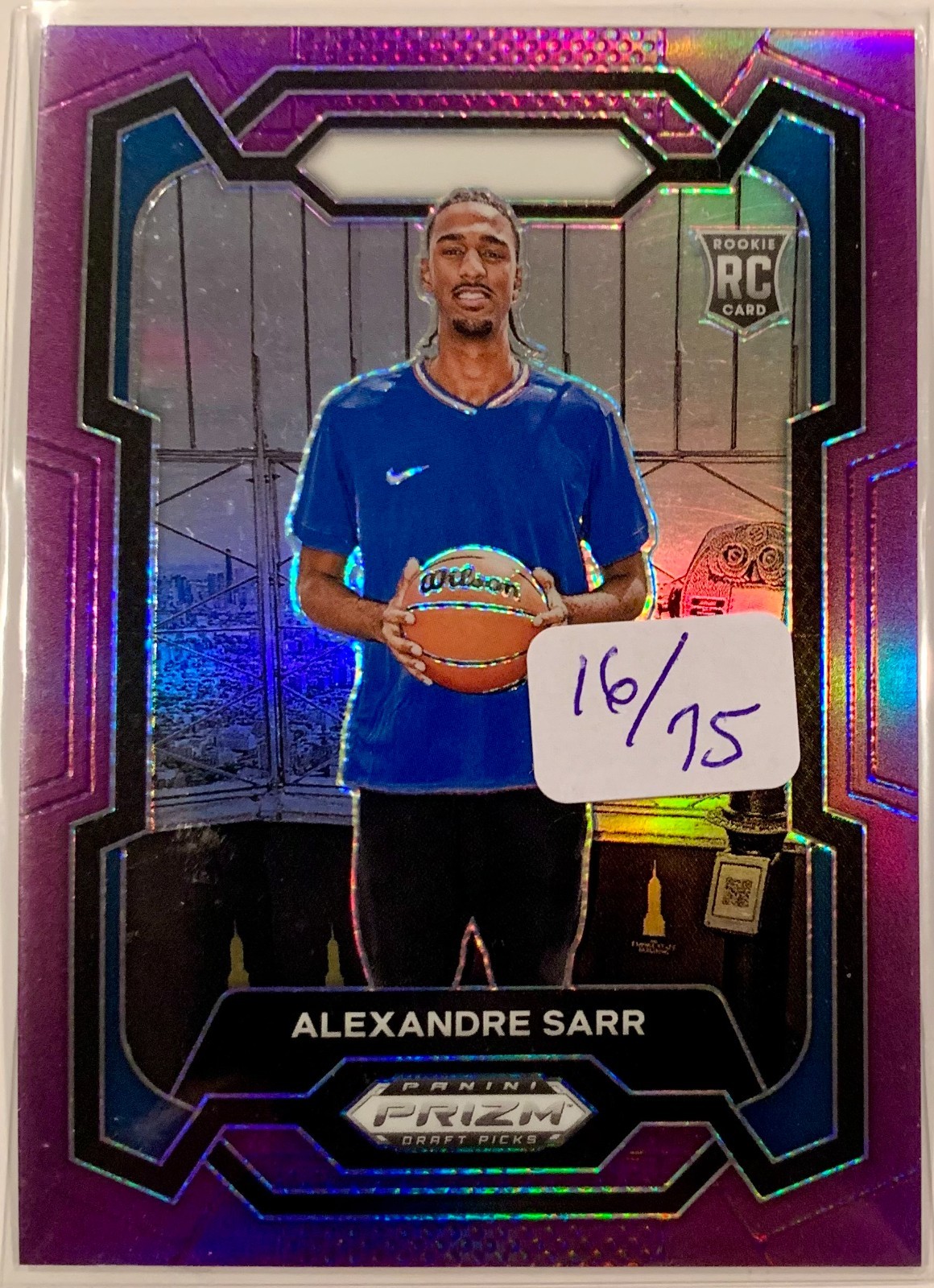 2024 Panini Prizm Draft Picks Purple Prizm /75 Alexandre Sarr #52 Rookie RC