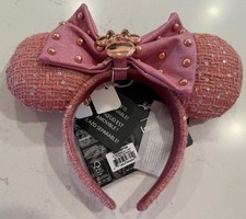 Loungefly Disney Minnie Mouse Bow Glitter Pink Tweed Exclusive Ear Headband